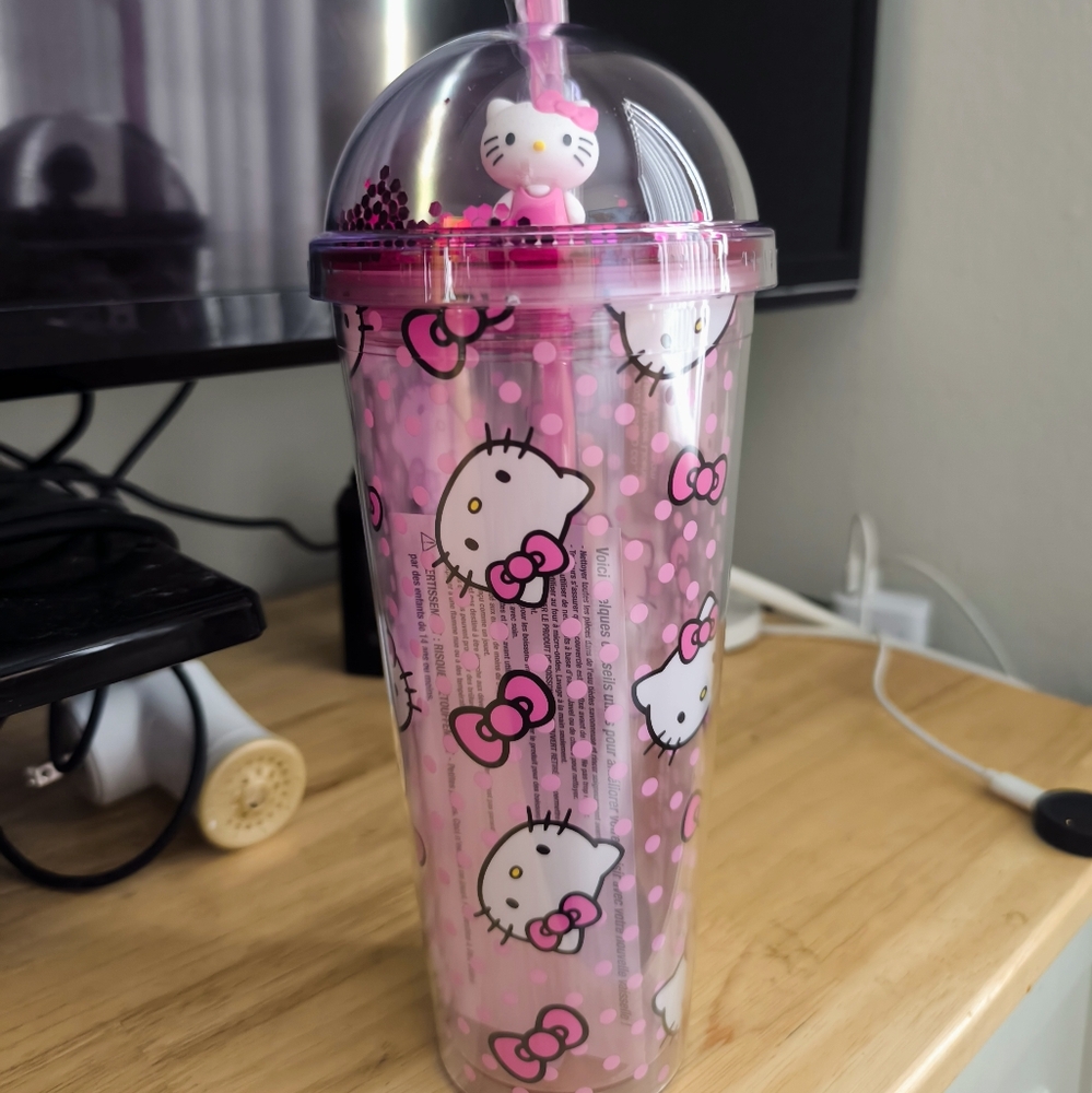 Hello Kitty Polka Dot Dome Acrylic Travel Cup